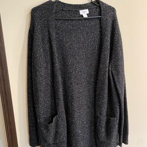 Old Navy Black Speckled Open-Front Cardigan